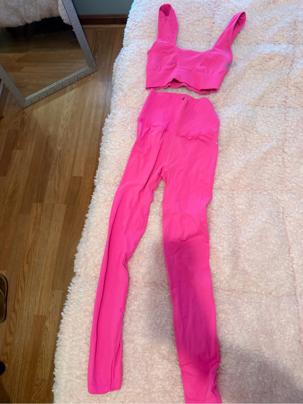 Free People Vibrant Pink High-Waist Leggings